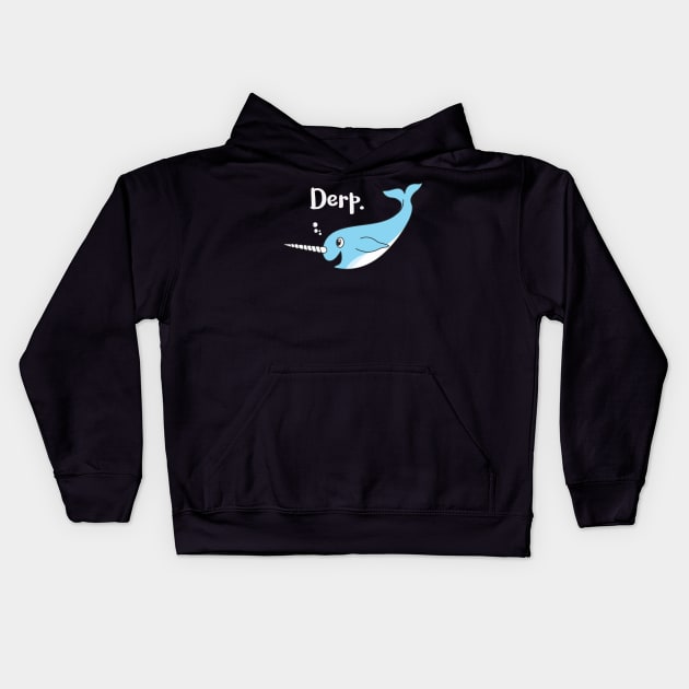 Derp Narwhal Kids Hoodie by StacysCellar